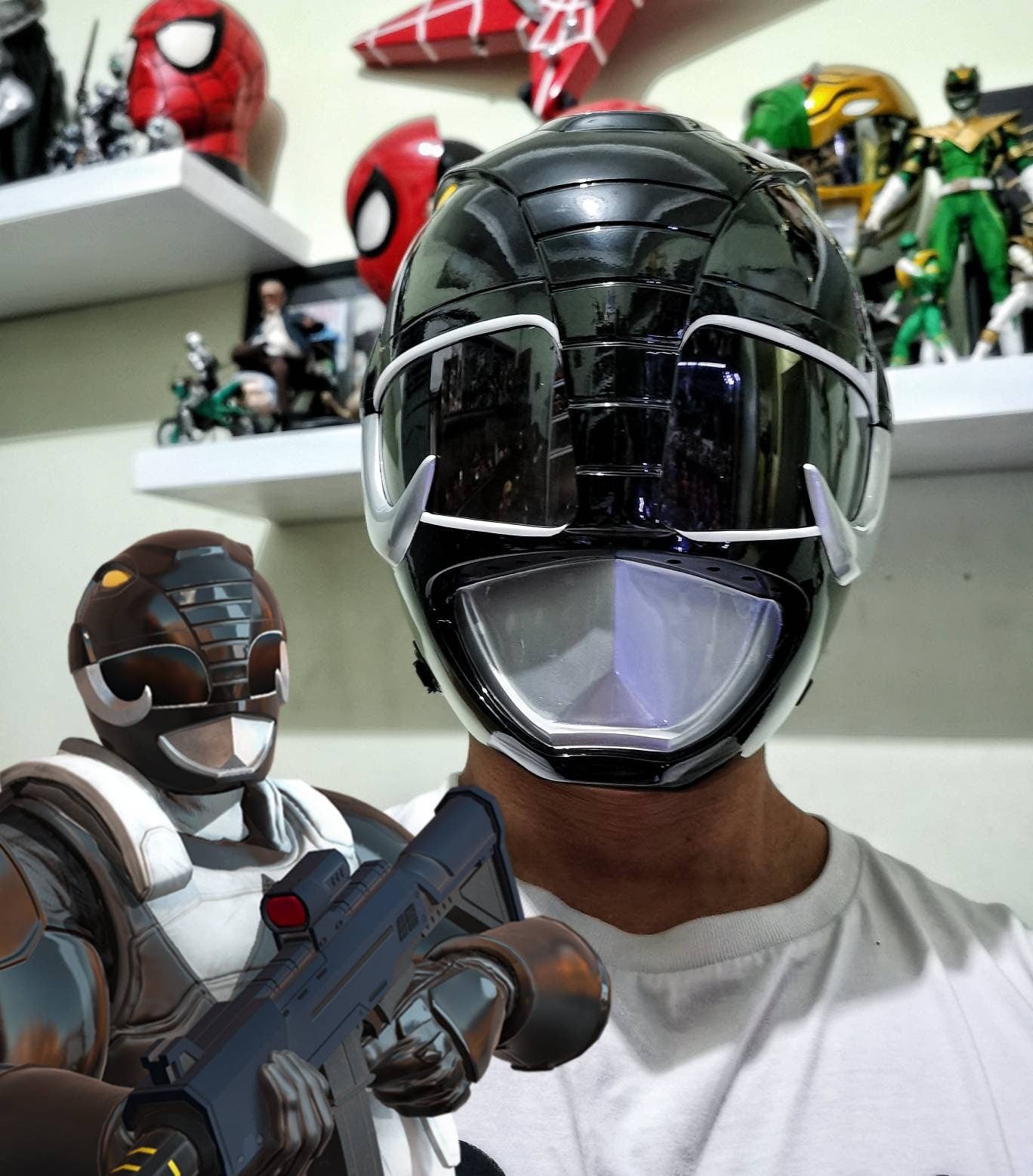 black ranger MMPR / mastodon sentries helmet