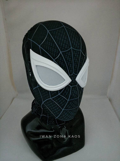 negative Spiderman suit Shell and lenses with fabric mask
