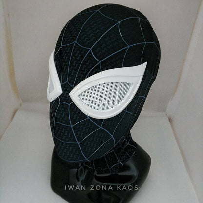 negative Spiderman suit Shell and lenses with fabric mask